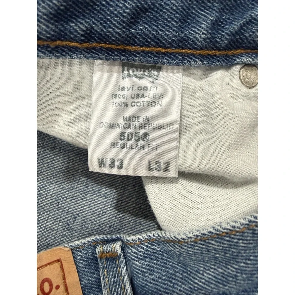 Levi's Jeans 505 Regular Fit Men's 33x32 Blue Straight Leg 100% Cotton Denim